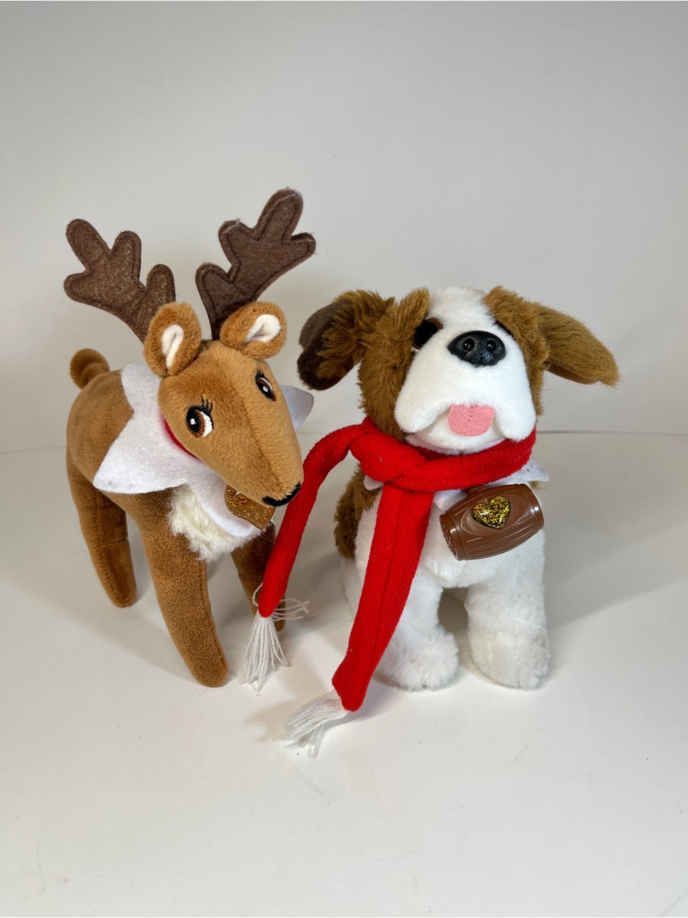 Elf On The Shelf Pets Plush Lot St Bernard Dog Reindeer Christmas Holiday Toy